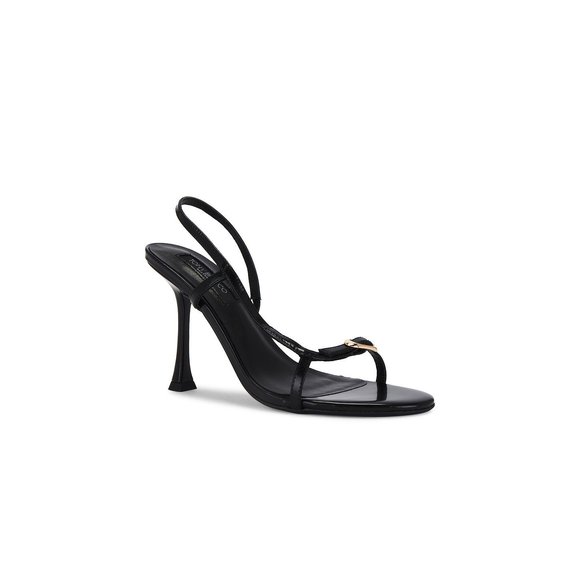 New Tony Bianco Lush Sandal in Black Hi Shine high heel stappy open toe leather - Picture 3 of 11
